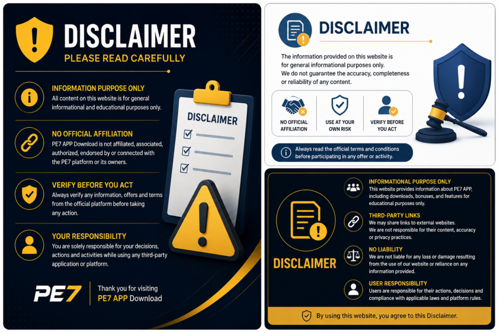 PE7 Disclaimer